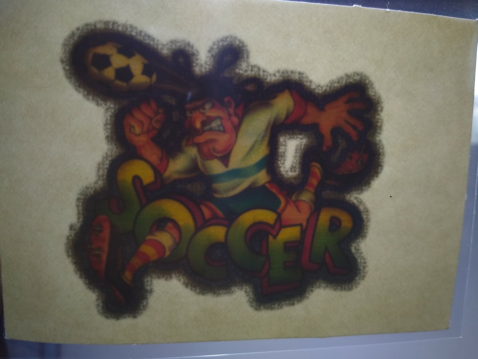 Soccer Screamin Gleamin Glitter Iron-On Decal Donruss Retro Vintage Original #2