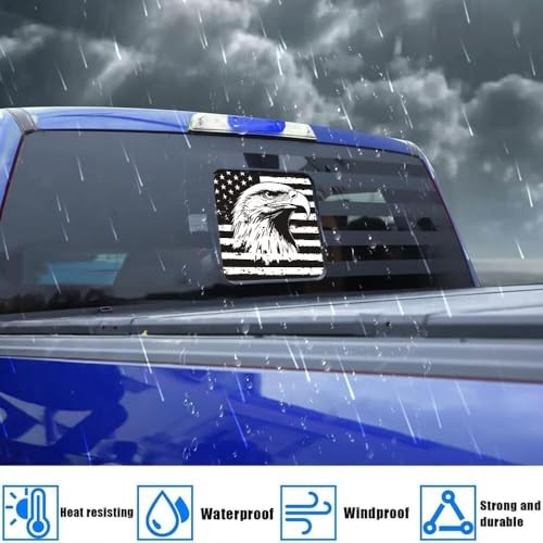 Rear Middle Window Decals for Truck, Black White American Flag Black&white Flag