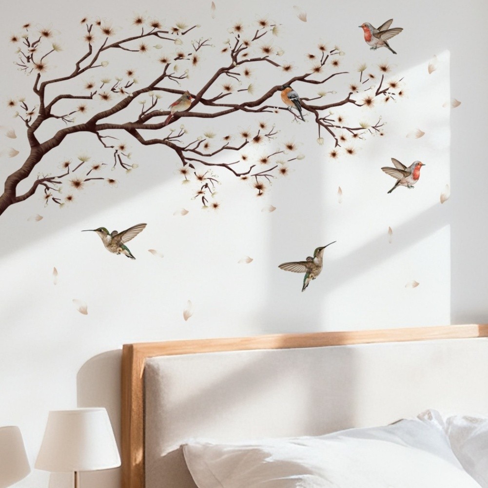 Modern Wall Decor Magnolia Wall Stickers Easy Apply Remove Fade Resistant Colors