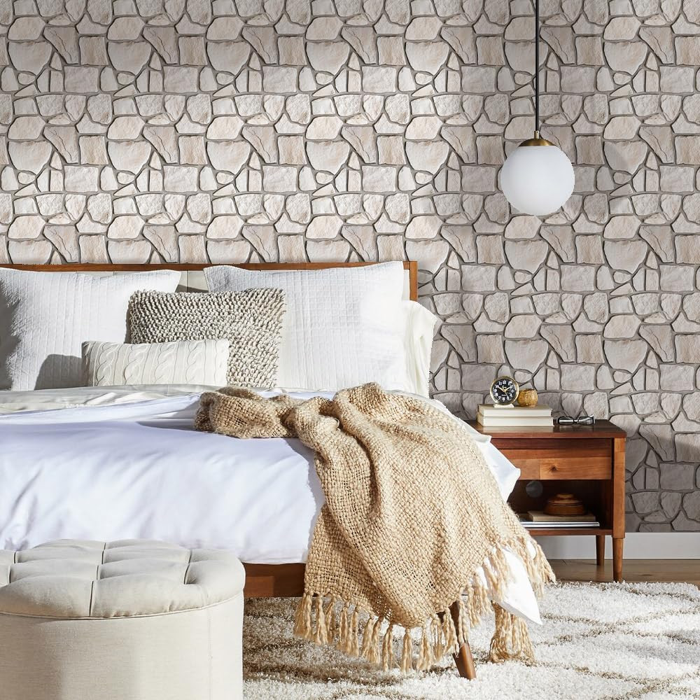 COMSTICKC 3D Peel and Stick Faux Stone Wall Panels for Quick DIY Wall Decor | Be