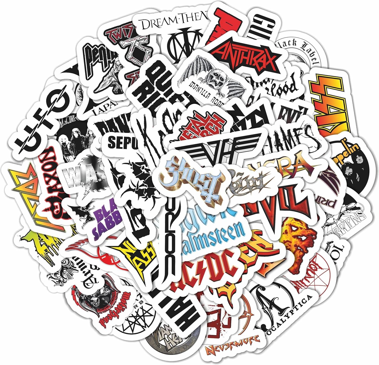 100Pcs Heavy Metal Band Stickers, Rock Stickers, Heavy Metal Gifts for Men and W