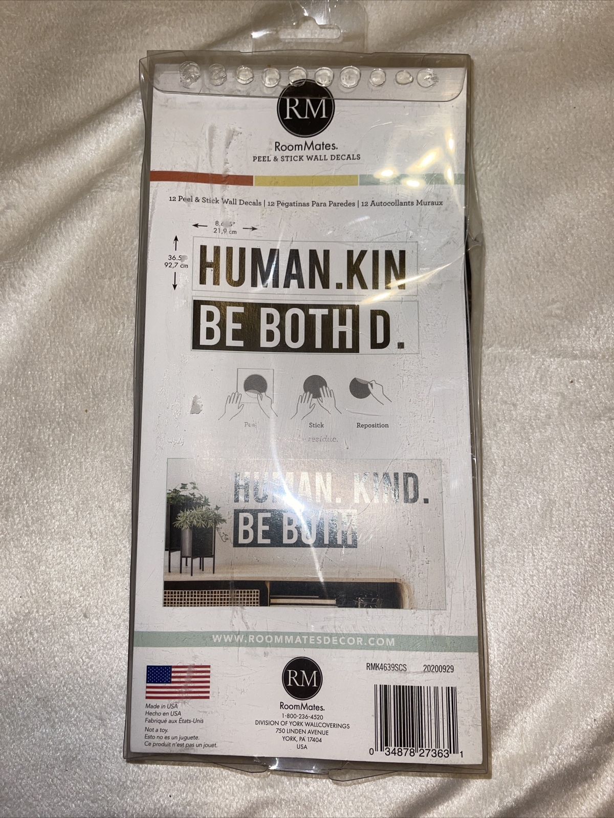 HUMAN KIND BE BOTH Wall Decals Easy Remove Reusable Stickers Room Decor