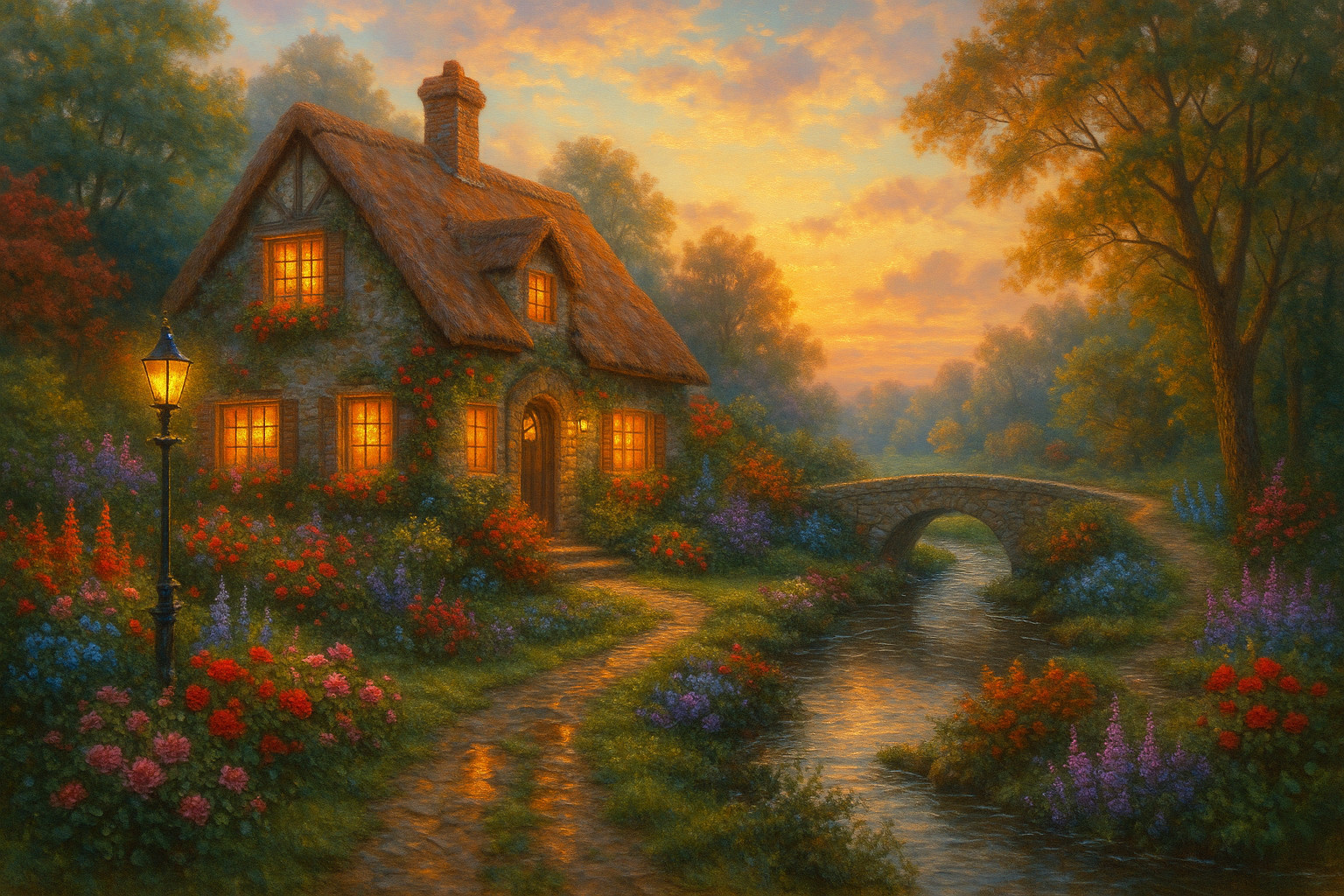 8"x 5" Thomas Kinkade Style Art Print Sticker Stickers – Group of 2