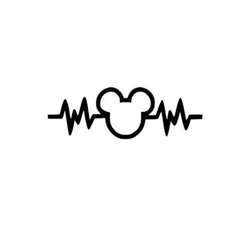 Mickey Mouse Heartbeat Vinyl Decal Sticker for Window Wall Auto Car Truck Boat