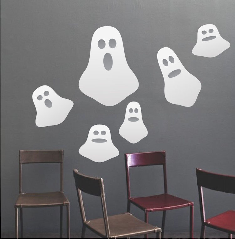 Halloween Ghosts Wall Decals Wallpaper Scary Seasonal Decorations Vinyl, h07