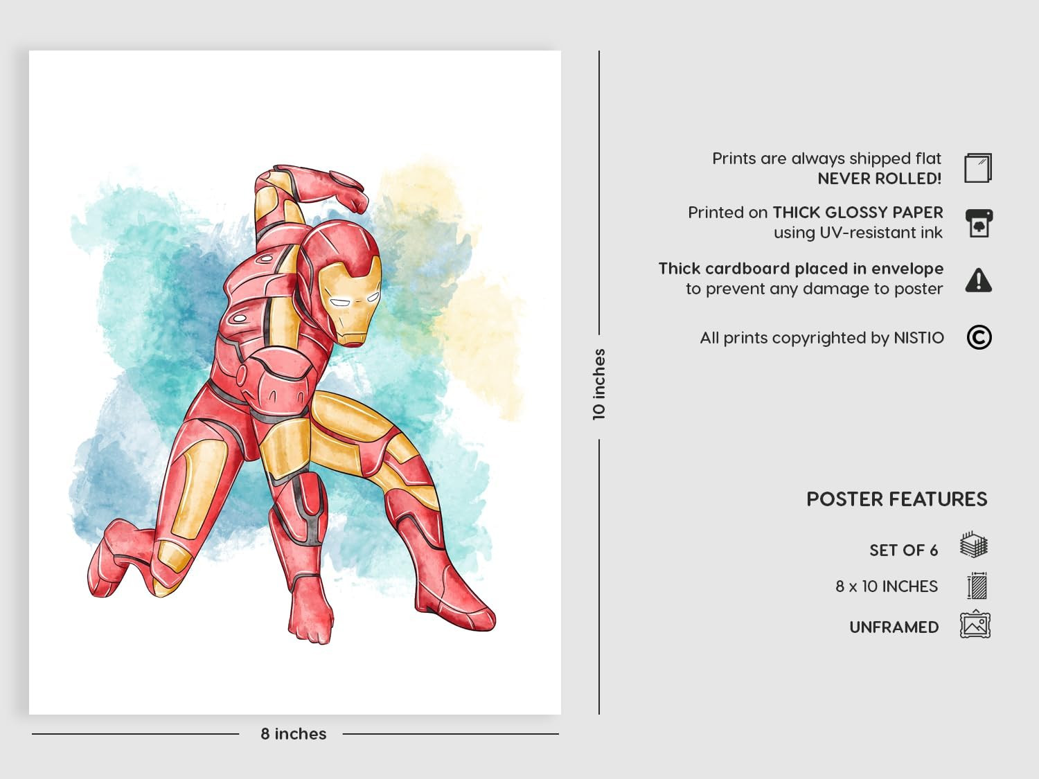 ® Superhero Wall Decor, Superhero Wall Art for Boys Bedroom, Avengers Prints, Se