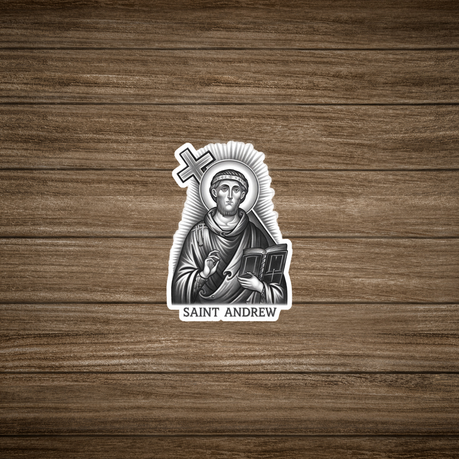Vintage Saint Andrew Illustration – Religious Christian Art Print Decor #2696