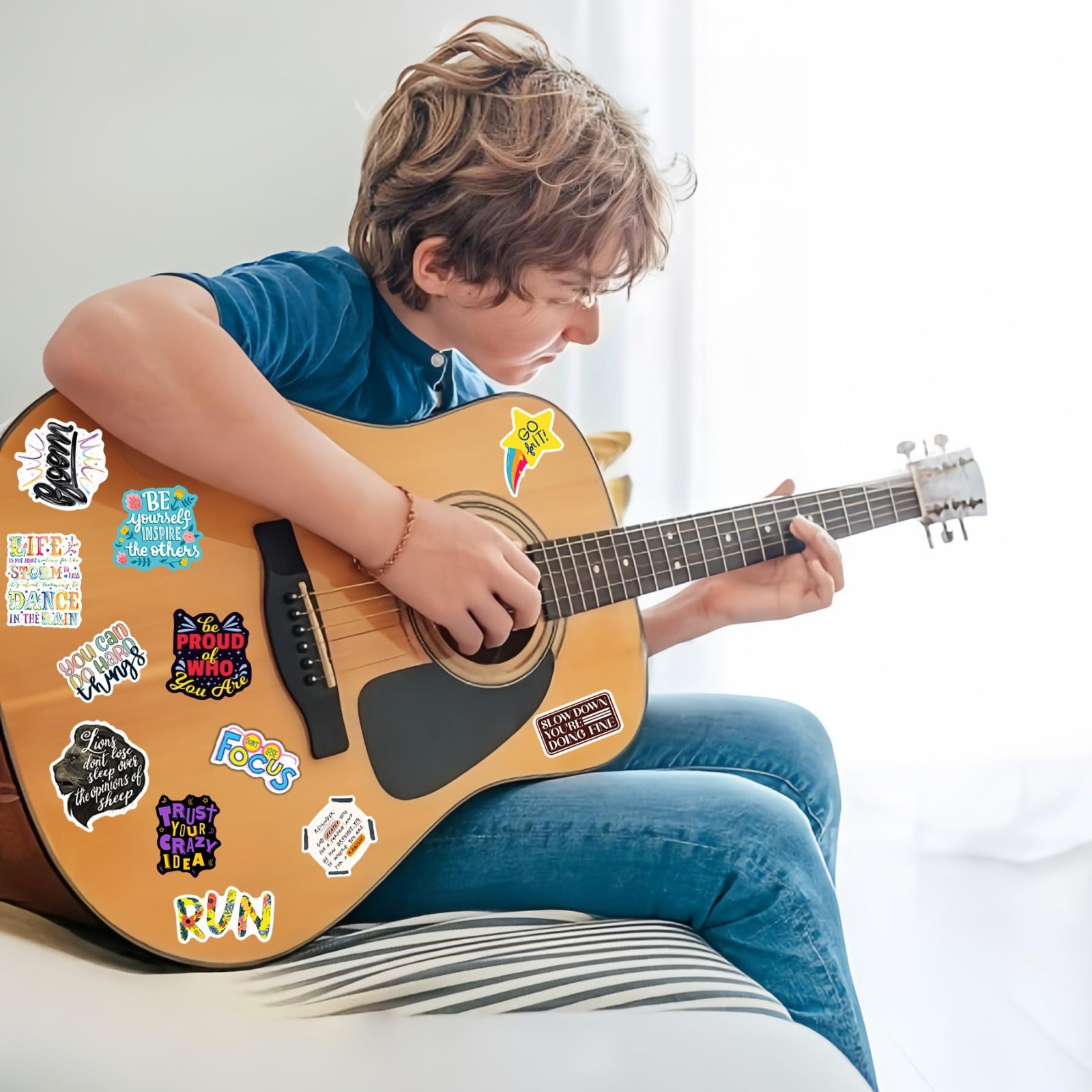 Inspirational Stickers for Adults Teens Kids, 100PCS Waterproof Motivational Wor