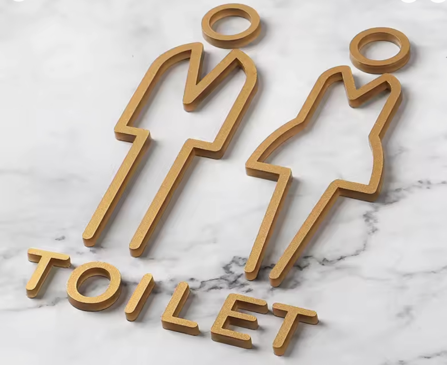 Wall Stickers Toilet Bathroom Entrance Sign Home Decoration Creative Black/Gold