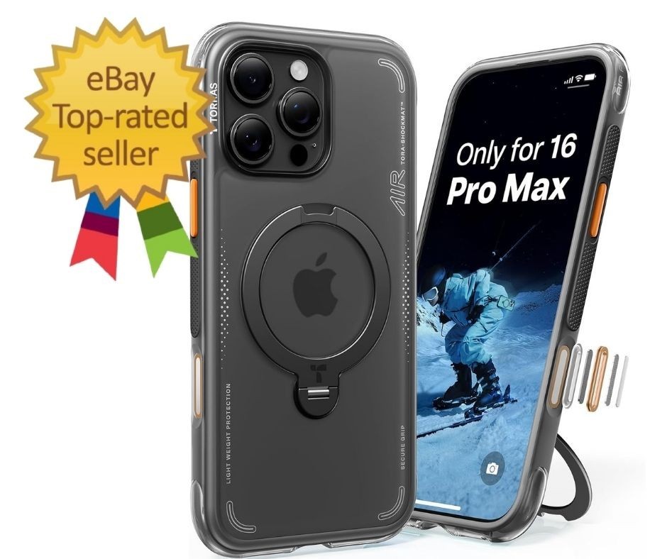 Ostand Q3 Air iPhone 16 Pro Max Case, MagSafe, Magnetic Stand, Black