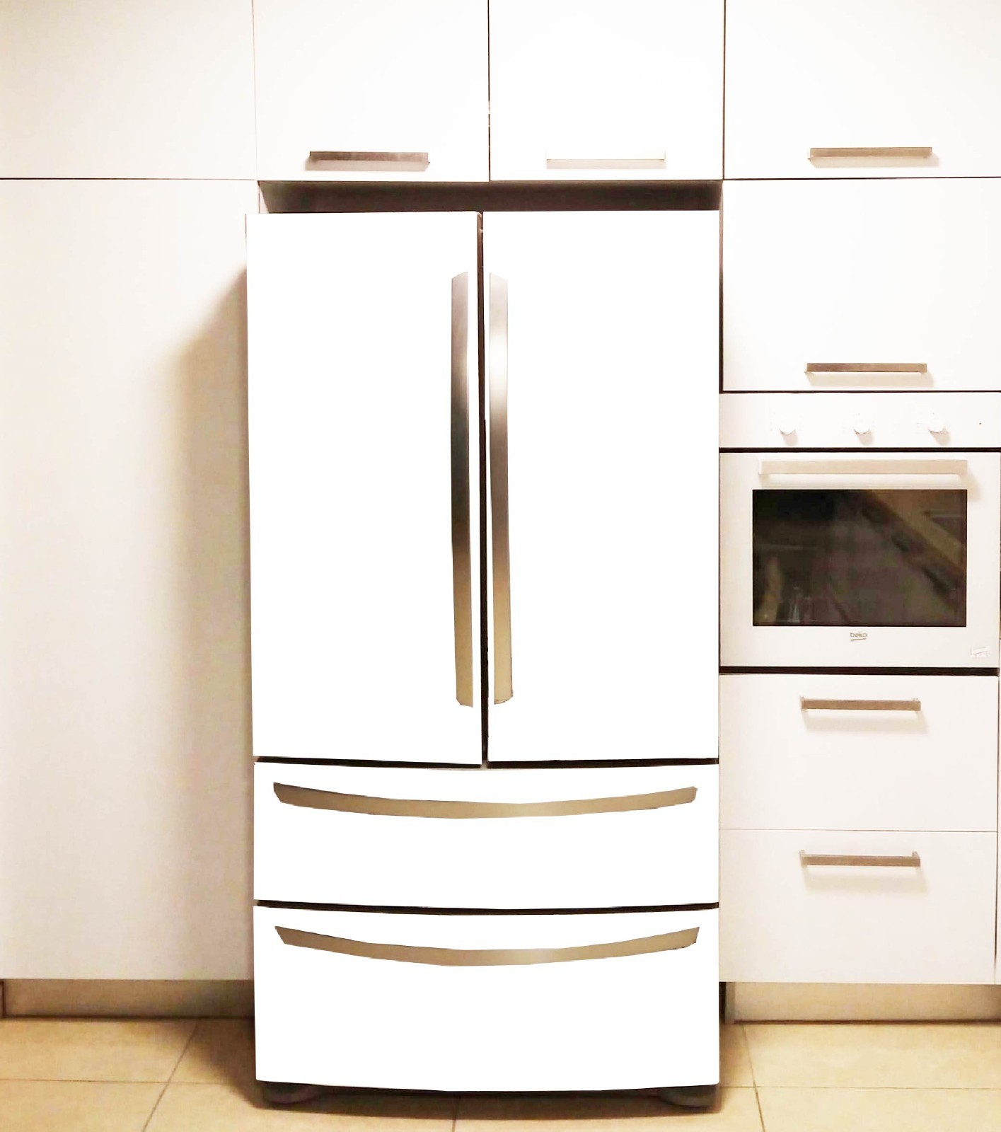 White Fridge Wrap Refrigerator Skin Vinyl Cover