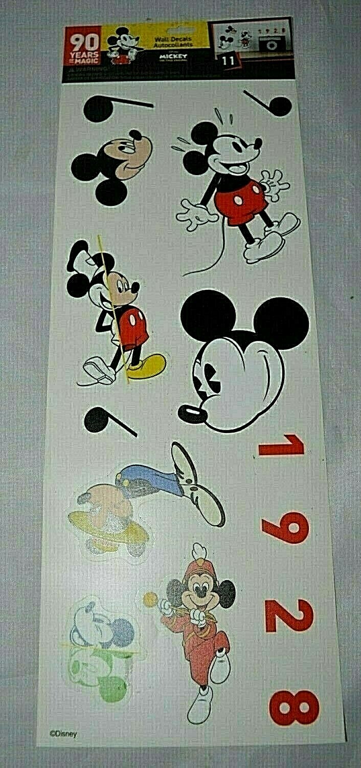 NEW 90 Years Of Magic Disney 1928 MICKEY MOUSE WALL DECALS AUTOCOLLANTS