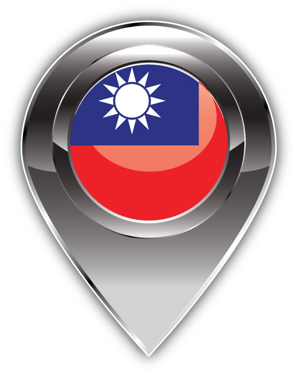 Taiwan Flag Place Mark Travel Car Bumper Sticker Decal