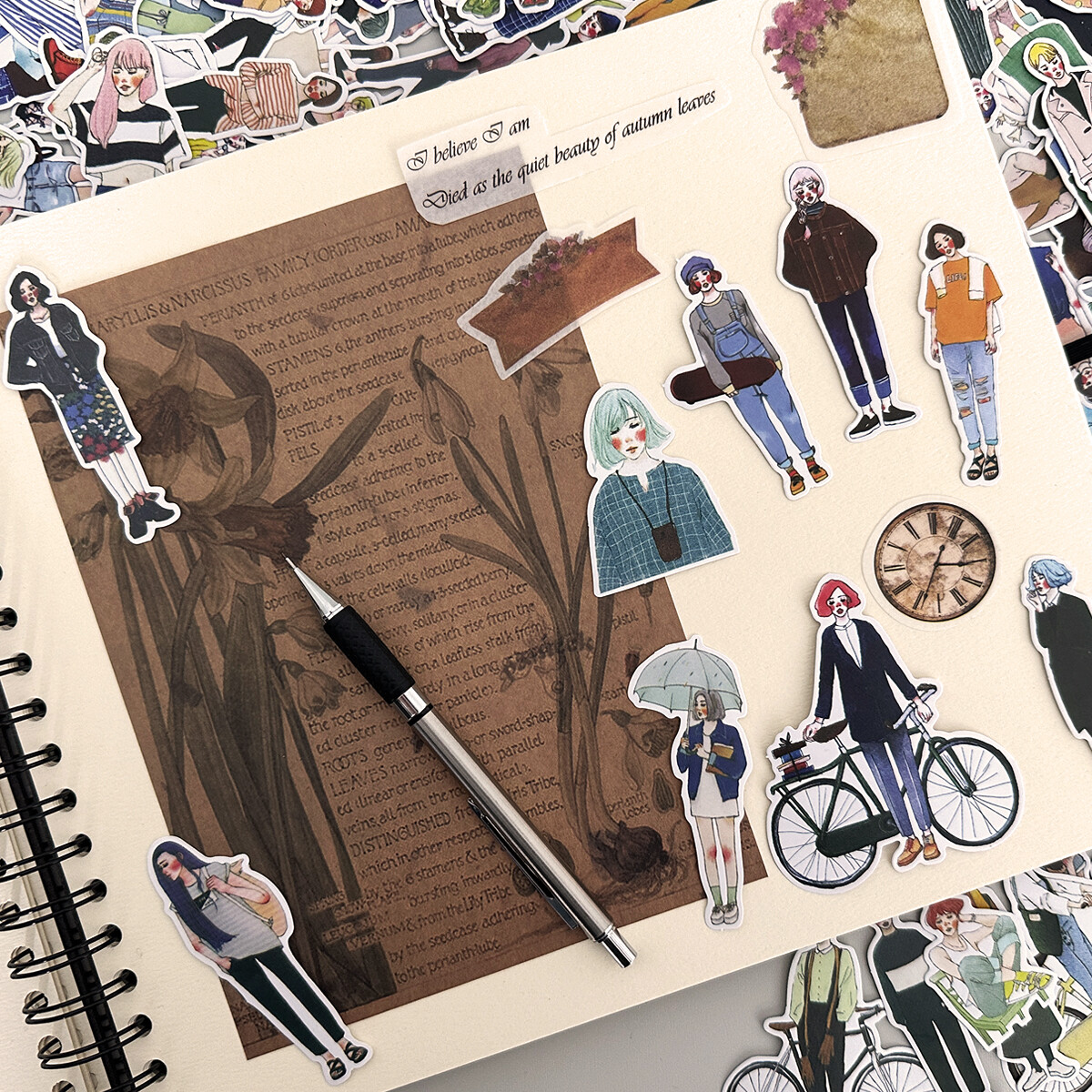 Wrapables Fashion Women People Vinyl Stickers for Scrapbooking, Journaling