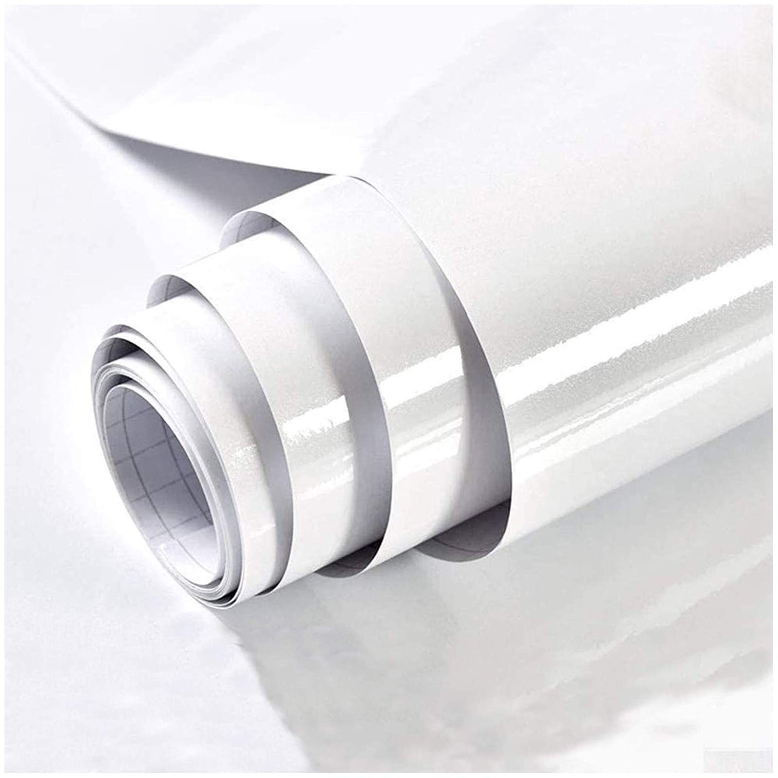 TANONE White Contact Paper Glossy Peel and Stick – White Wallpaper Self Adhes…