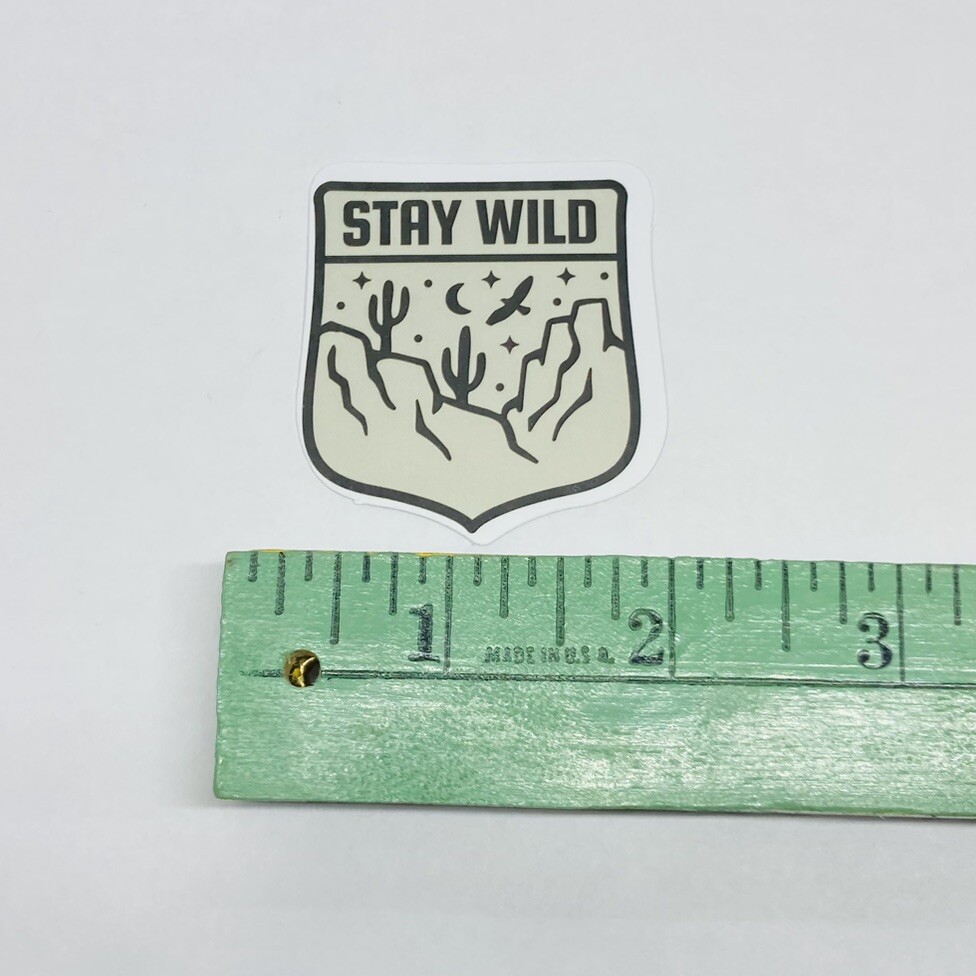 “Stay Wild” Sticker Outdoors Nature Art Decal Vinyl Travel Souvenirs Tc6