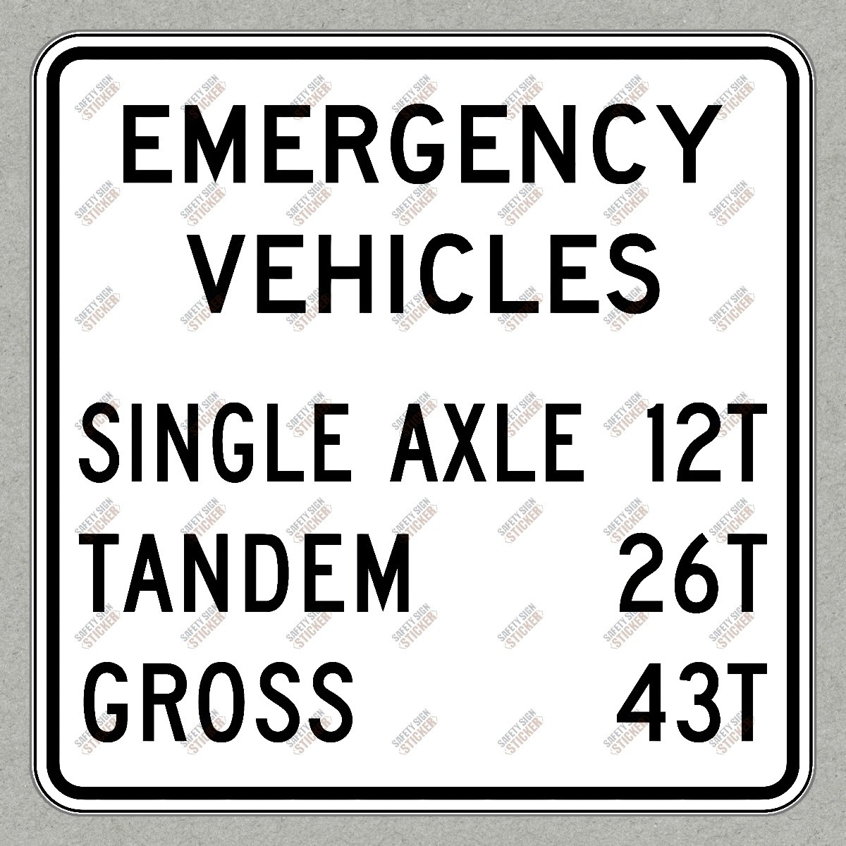 Emergency Vehicles Safety Sign Sticker OSHA Compliant Warning for #267989