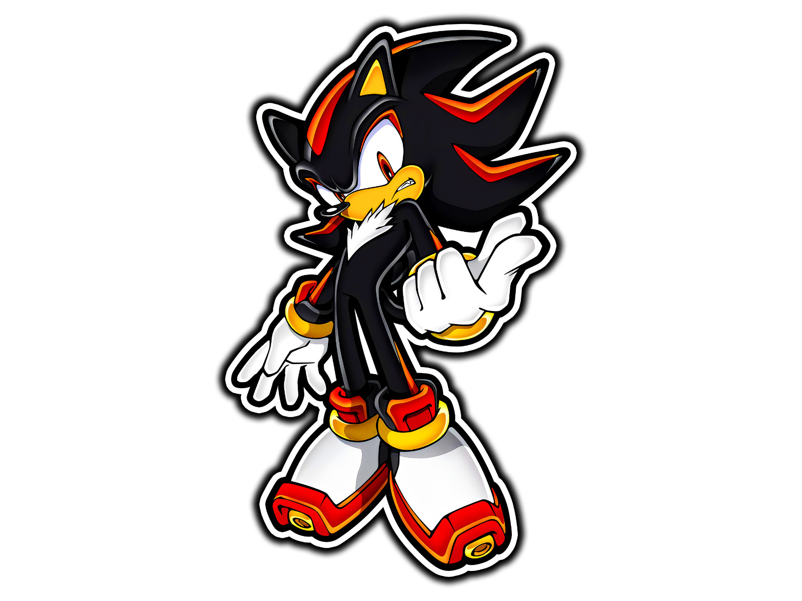 Shadow The Hedgehog Retro Waterproof Vinyl Sticker Decal Die-Cut