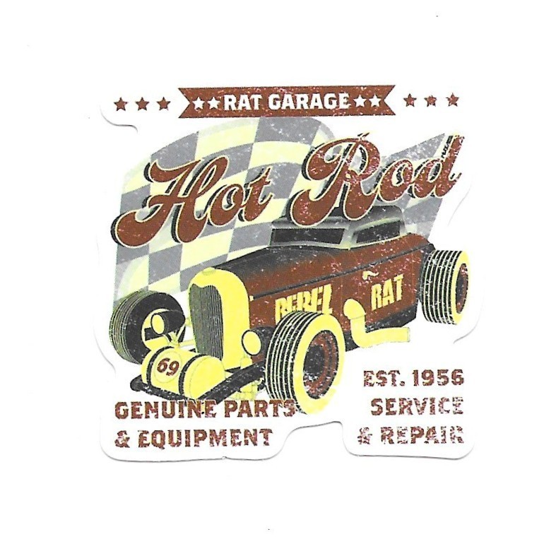 Rat Garage Hot Rod Vinyl Sticker Decal Retro Genuine Parts Service Repair
