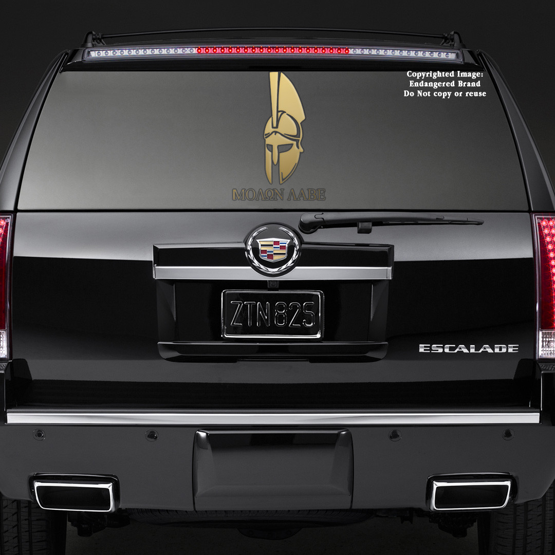 Spartan Helmet right Molan Labe Molon Come and Take It 2nd Amendment sticker