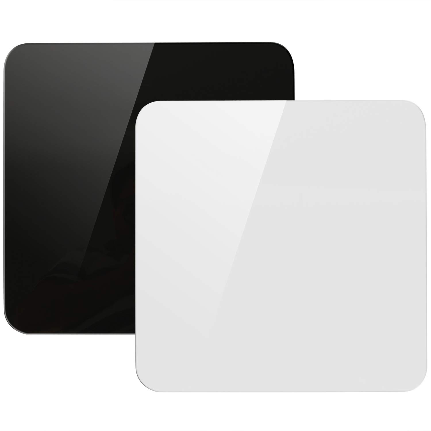 KINJOEK 12 x 12 Inch Acrylic White & Black Reflective Display Table Riser Bac…