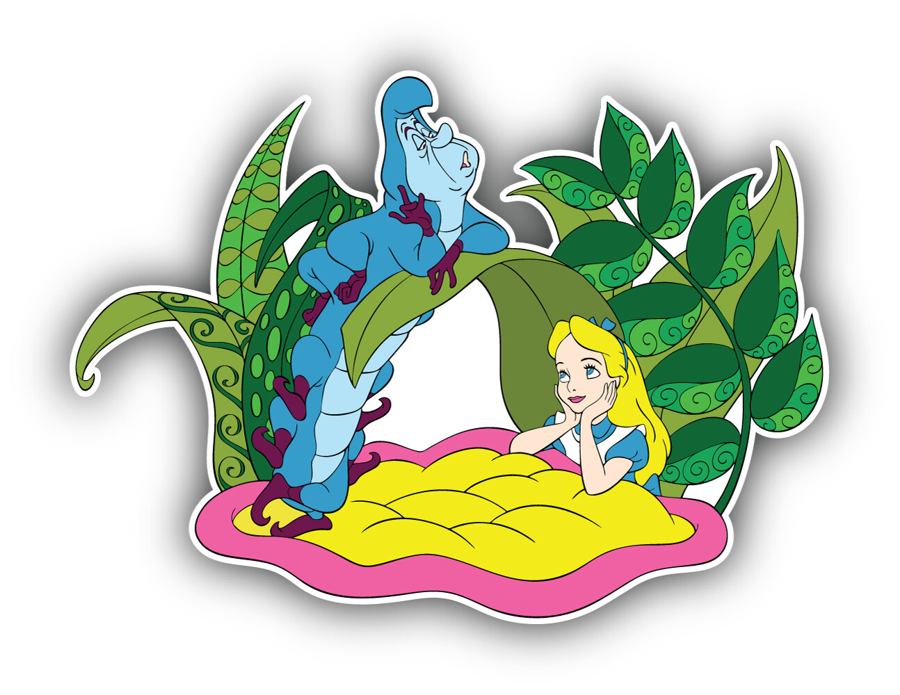 Alice In Wonderland Cartoon Sticker Bumper Decal – "SIZES"
