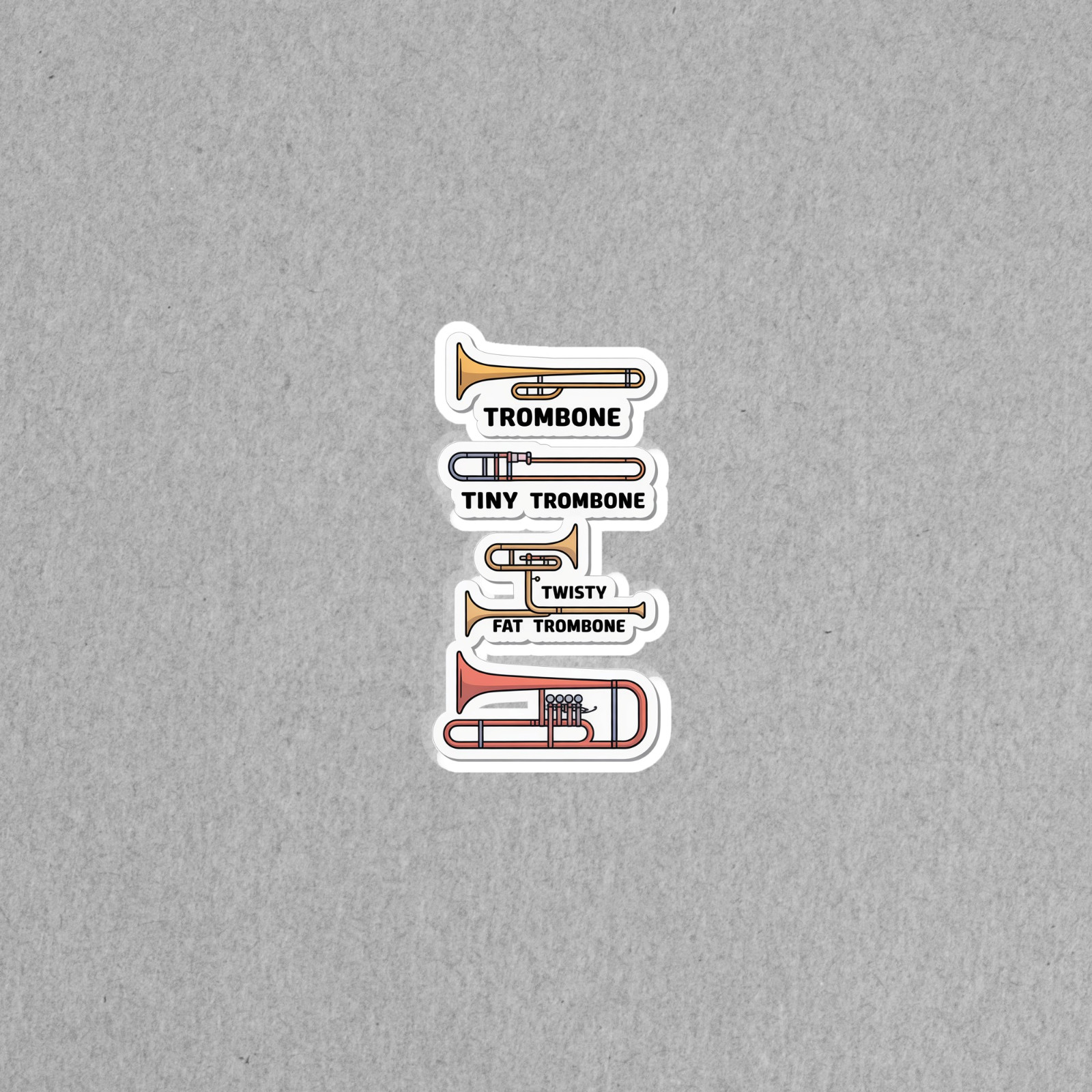 Funny Trombone Sticker Set Musical Instrument Laptop Decals #6275