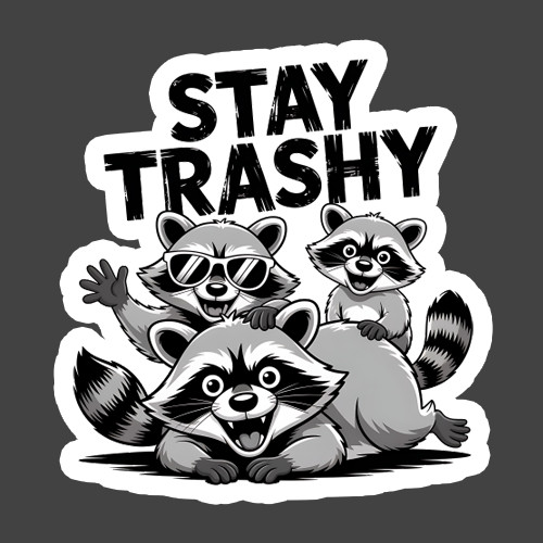 Raccoon Sticker Vinyl Decal Stay Trashy Funny Trash Panda Meme Cute