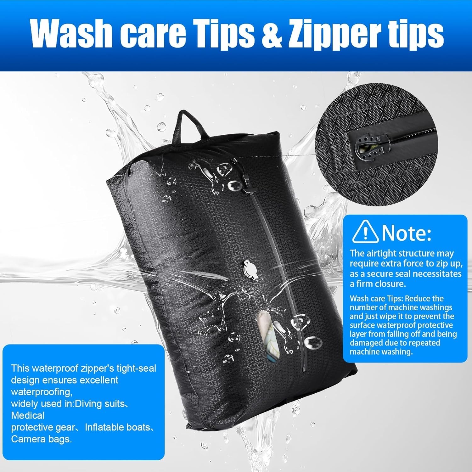 Travel Vacuum Bags with Pump 2PC Waterproof Compression Storage Bags