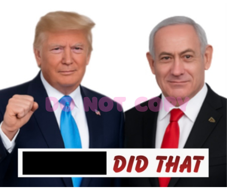 Trump Bibi I DID THAT Stickers Redacted Epstein Gas Pump Stickers Netanyahu Iran