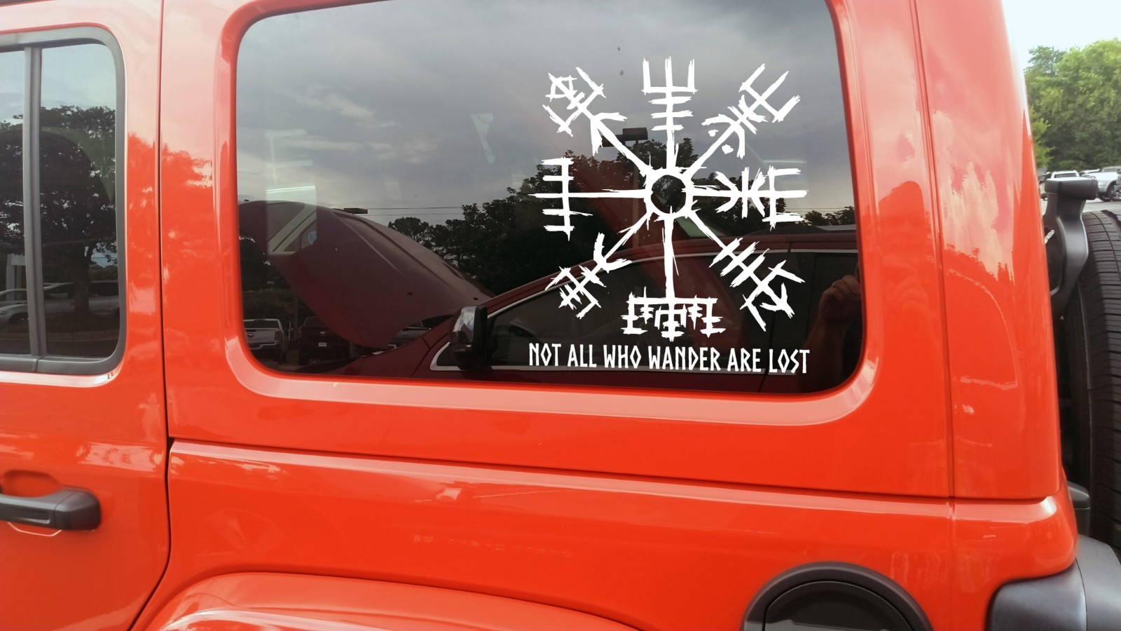 Not All Who Wander Are Lost Viking Compass Vegvisir V1 Vinyl Decal Sticker RV