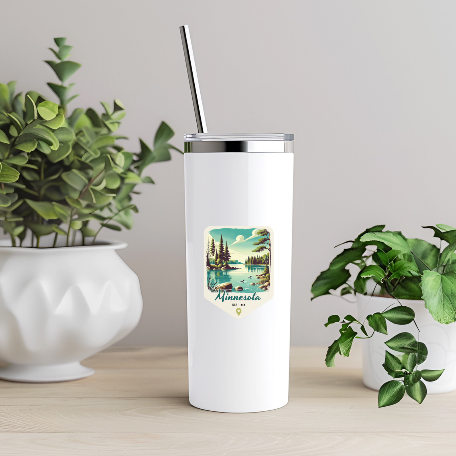 Minnesota Retro State Sticker Travel Vinyl Decal for Laptop Water Bottle Car