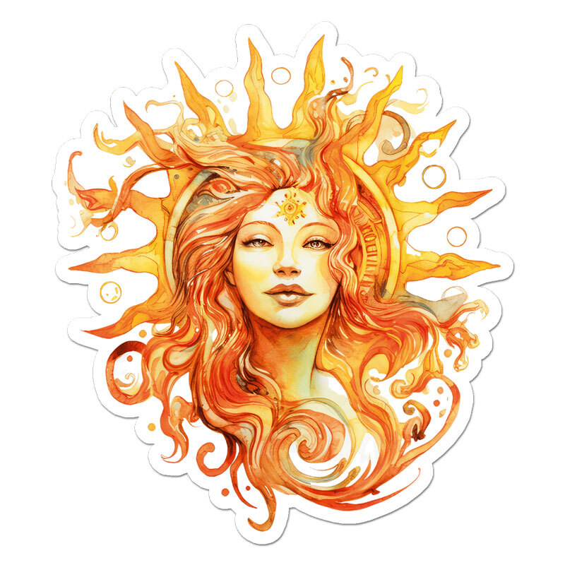 Celestial Sun, Vinyl Decal Sticker, Indoor Outdoor, 3 Sizes, #11416