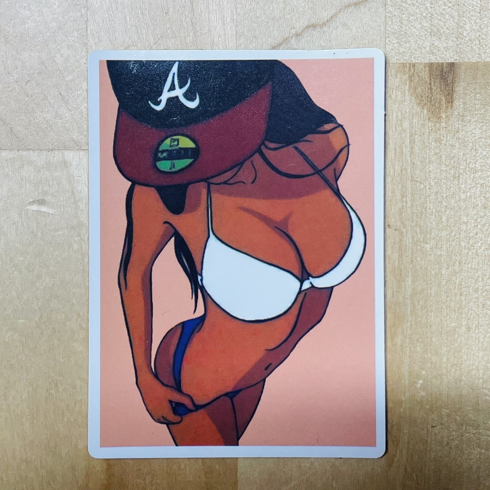 Atlanta Braves Sticker MLB Baseball Pinup Girl 3" x 2.25" High Gloss Vinyl Decal