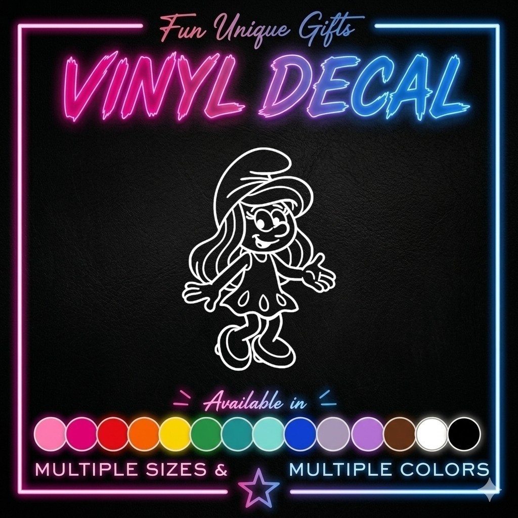 Smurfette Vinyl Decal Sticker -Multiple Colors & Sizes- SHIPS FREE