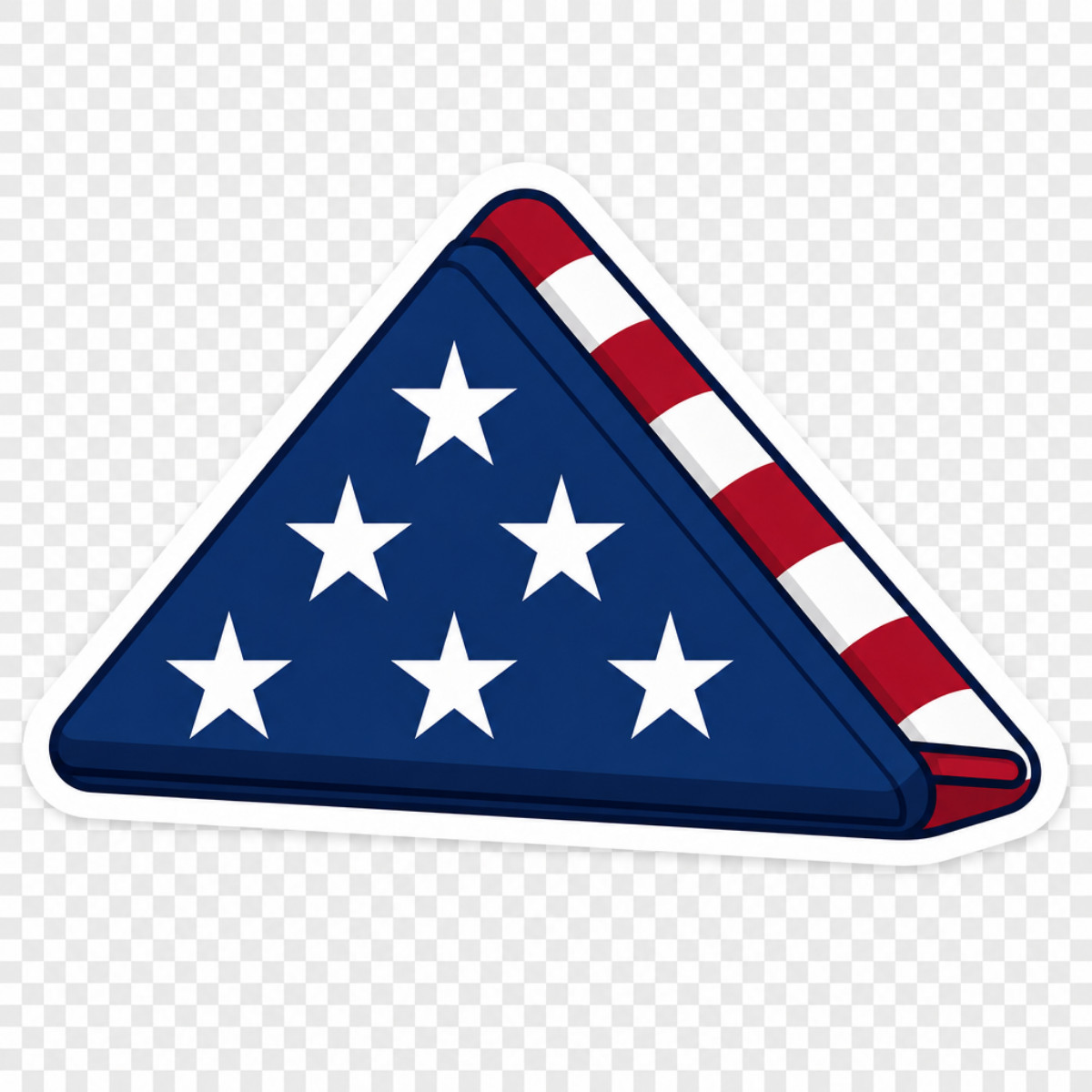3 inch Folded American Flag Sticker Patriotic Military Memorial Veteran Decal
