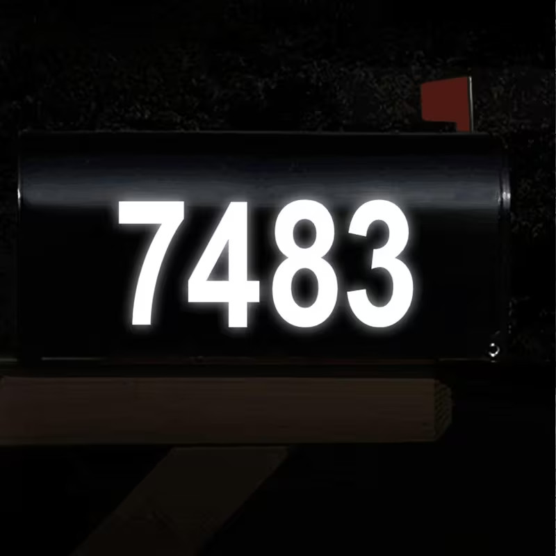 1/3x Reflective Mailbox Numbers for Outside, 2/3/4 Inch Self Adhesive Waterproof