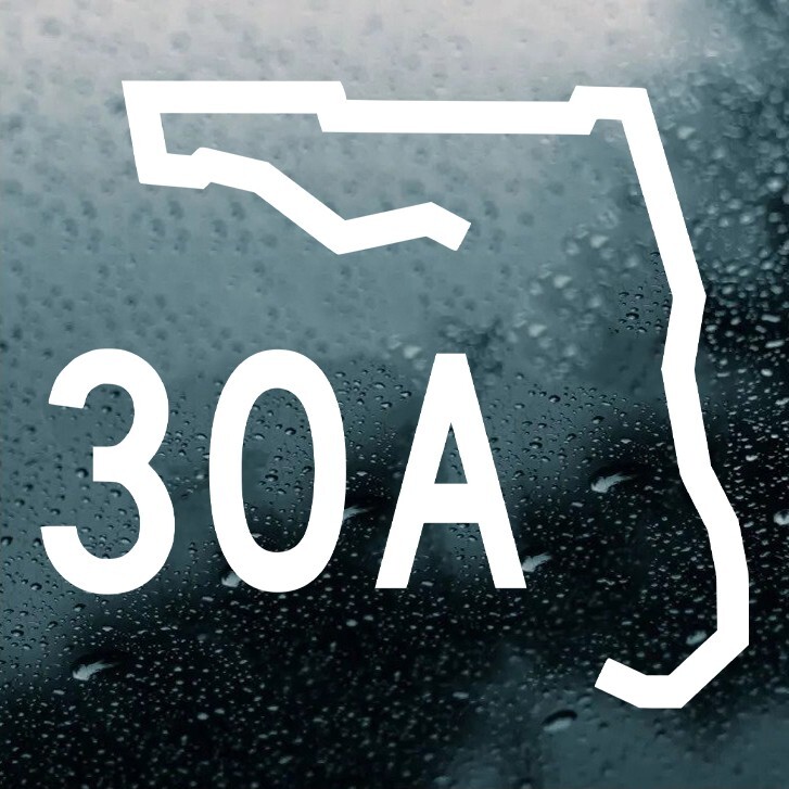 30A Florida Highway Vinyl Decal | Scenic Beach Coastal Walton | Die Cut Sticker