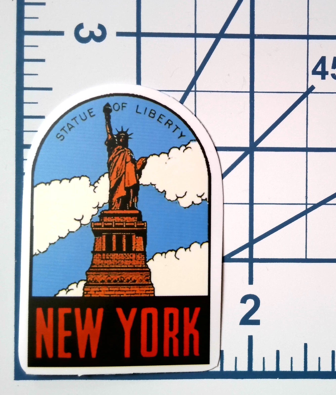 Statue of Liberty New York Clouds Vinyl Sticker Die Cut Scrapbook Souvenir