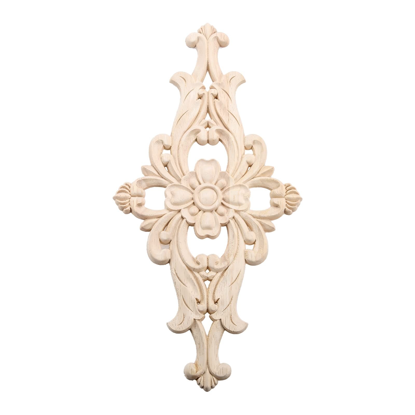 MUXSAM Wood Carved Appliques Furniture Decorative Onlays, 2Pcs Unpainted DIY …