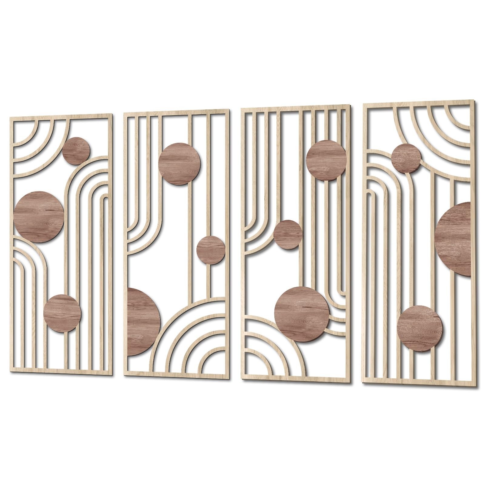 COLOR VALLEYART Set of 3 Modern Wood Wall Art Panels, Boho Geometric Design, …