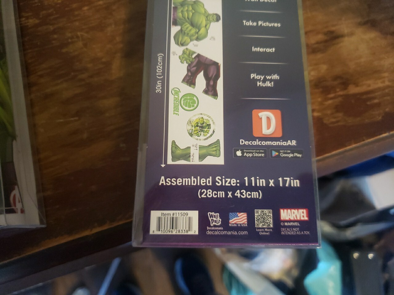 4 Marvel Hulk Wall Decal Reusable Peel Stick 11×17" Birthday Party Gift Toy
