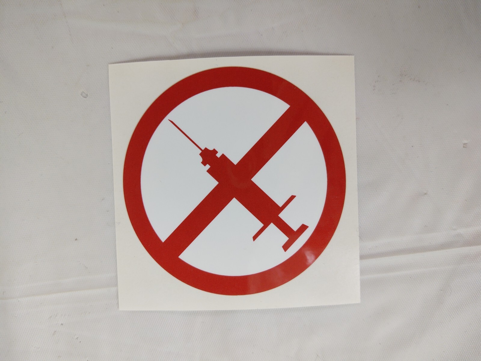 No Syringe Needles Round Trash Can Receptacle Stickers 12 Individual Stickers