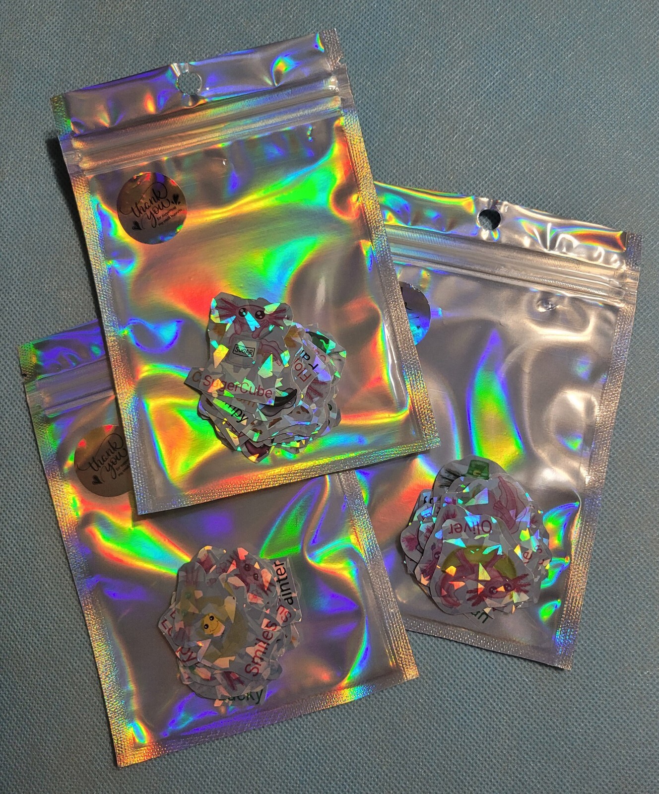 Kawaii Axolotl holofoil sticker 1 pack see description