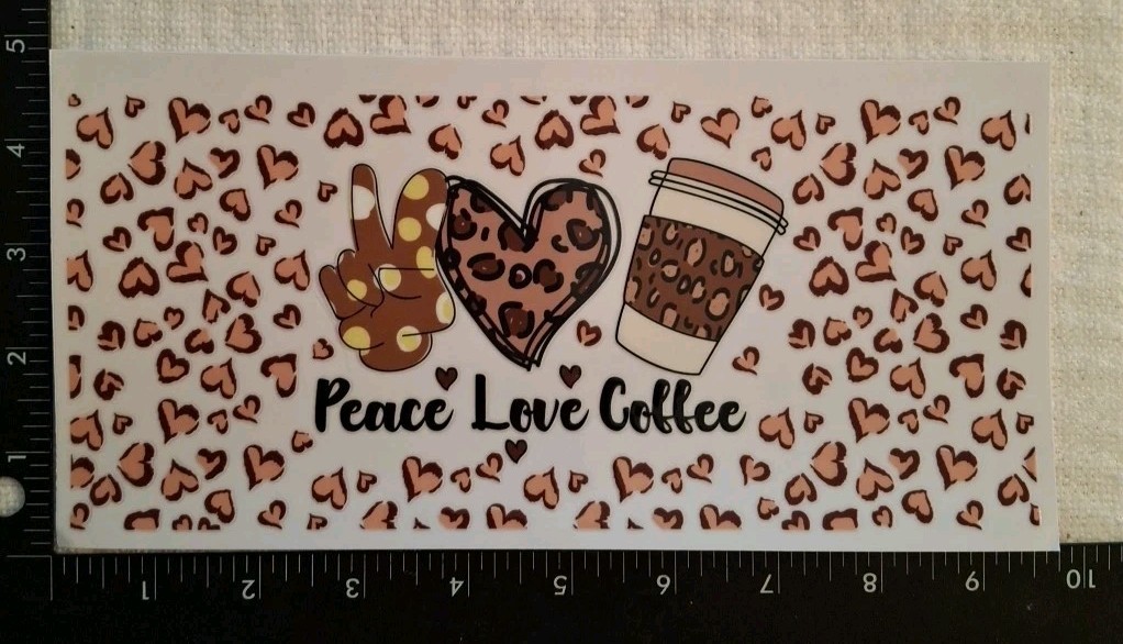 UV DTF Coffee Drinker Theme Cup Wraps Transfer Stickers Set 8 Decals 4 X 9 Inch