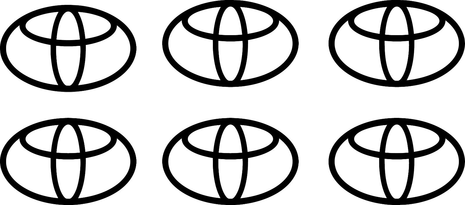 Small Toyota logo 6 Vinyl Decals Car pick your size and color