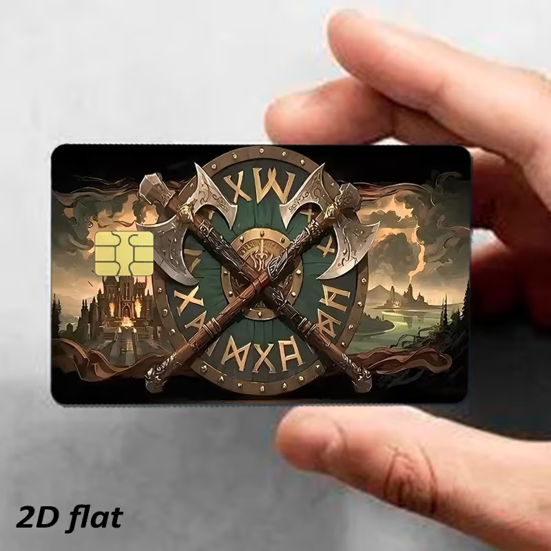 Viking Shield and Axes Credit Debit Skin Sticker Decal Chip