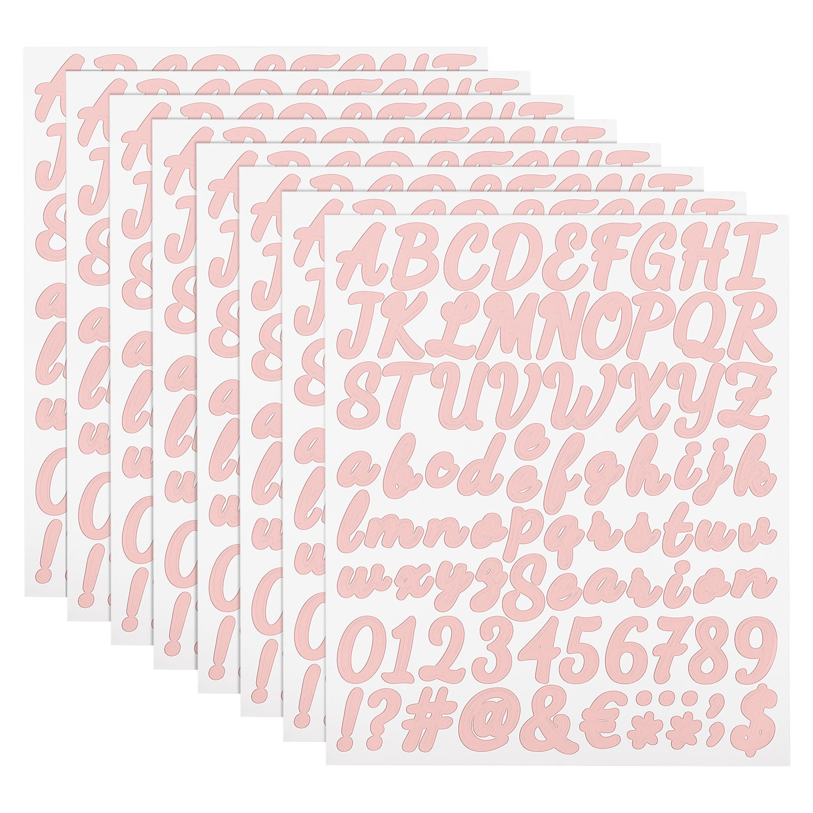 Vinyl Stickers Self Adhesive 672pcs for Letters and Numbers (Pink, 2.5cm)