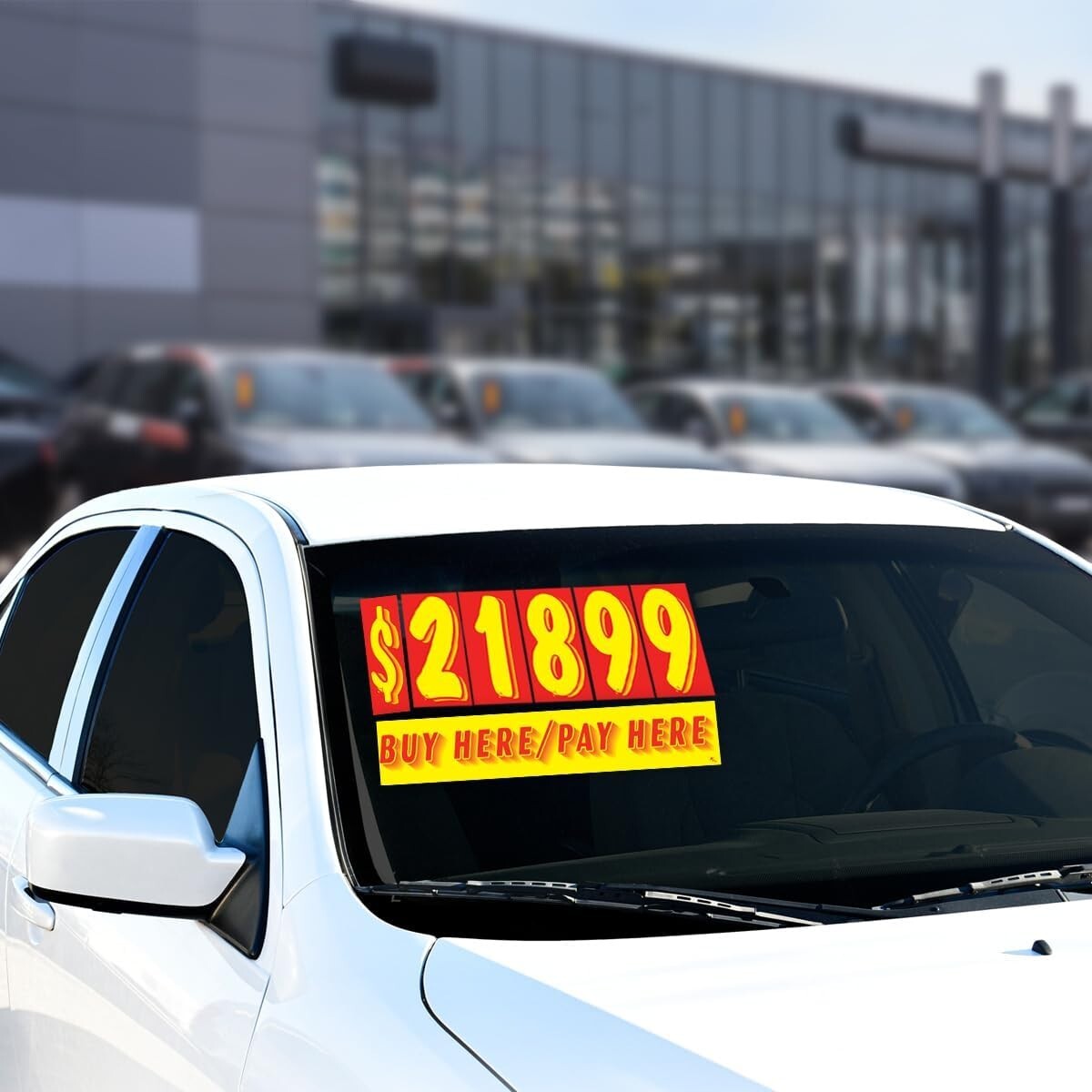 Vinyl Number and Slogans Decals Car Lot Windshield Pricing Stickers
