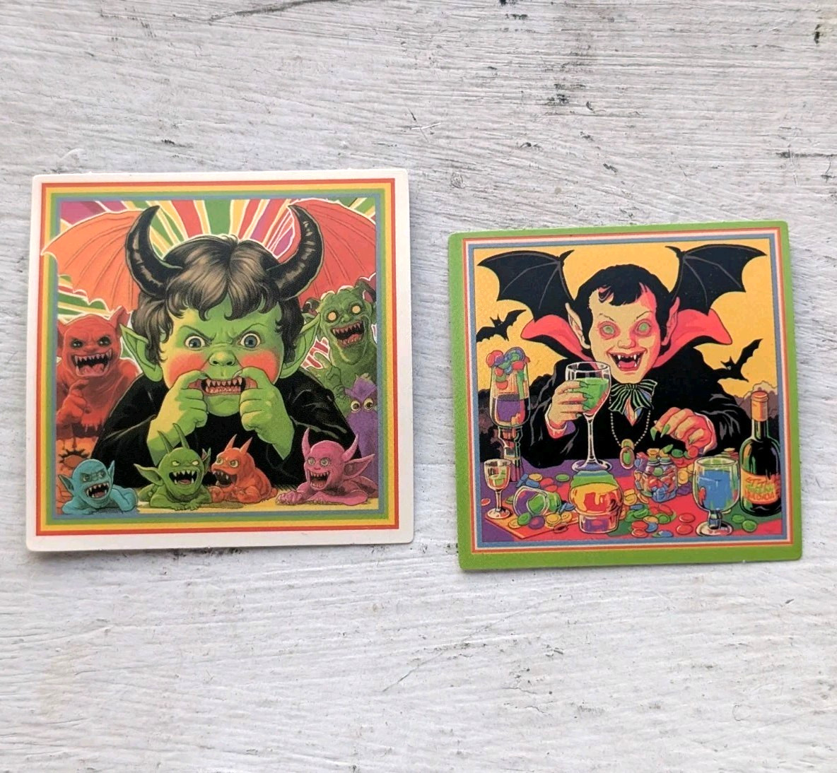 Haunted Active Spirit Creepy Vampire Monster Dracula Sticker Lot Of 2 Pcs
